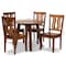 Baxton Studio Anesa Modern and Contemporary Transitional Walnut Brown Finished Wood 5-Piece Dining Set 177-11379-10895-Zoro - alternate 4